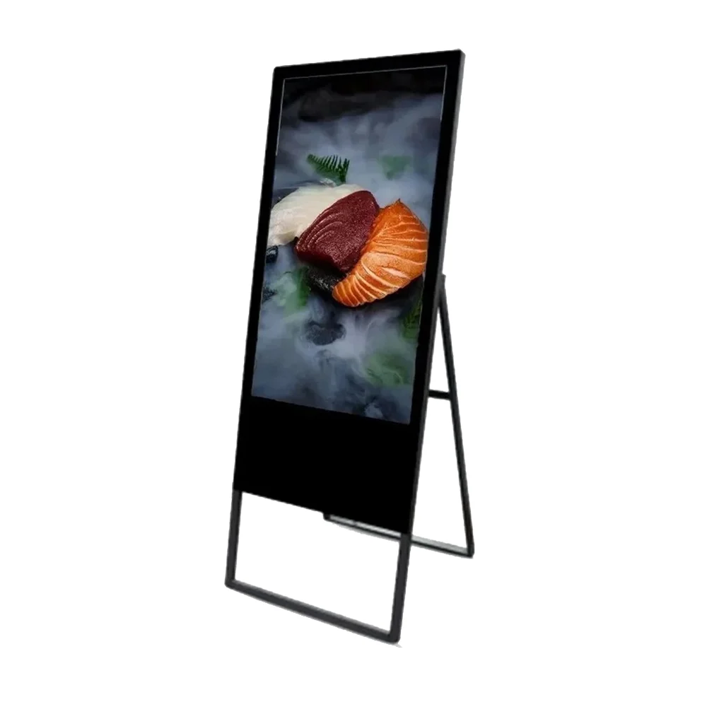 Digital Indoor Signage Standee: HD Display, Android OS, Steel Cabinet