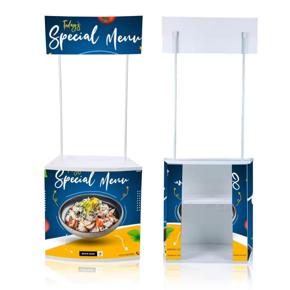 NIBSON Custom Your Text Promotional Exhibition Events Promotable Display Demo Stand (Set of 2 )